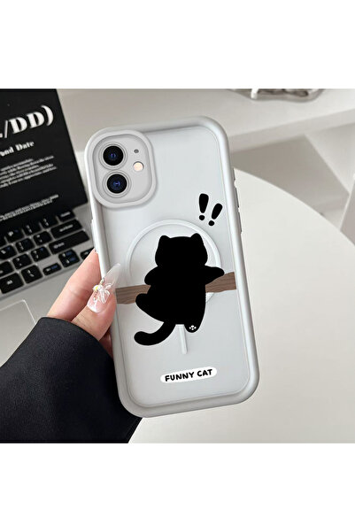 Hontinga iPhone 11 Compatible Cat Pattern Transparent Magsafe Wireless Corner...