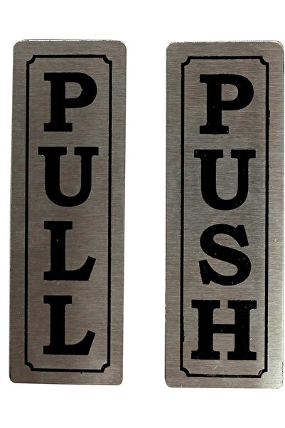 BPA ® Stainless Steel Push Pull Door Decal Stickers Sign-(Size 6" x 2")