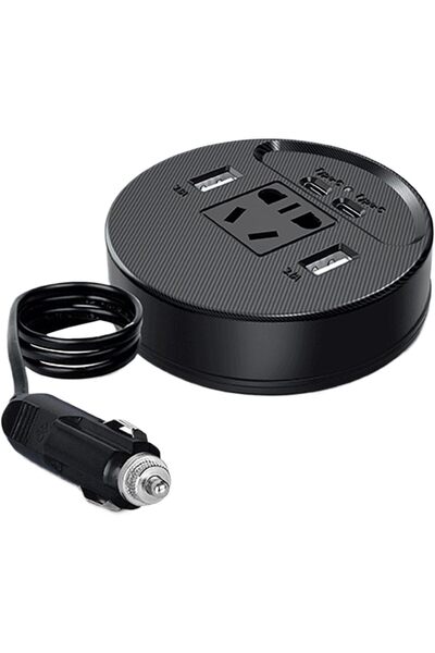 Tastech Araç Güç İnvertörü Şarj Cihazı 12-24V 150W 220V Çip Korumalı 2 Adet U...