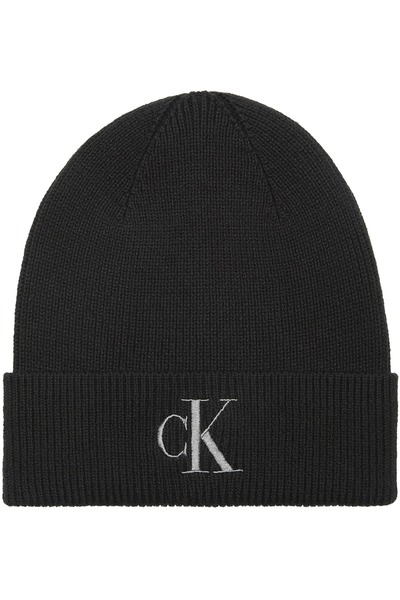 Calvin Klein Kadın Embroidered Rib Örgü Pamuklu Bere