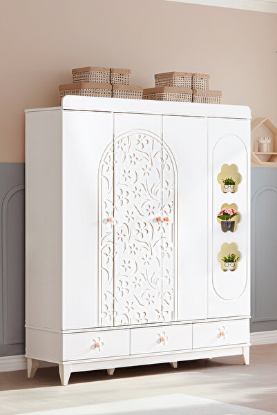 Setay Gardırop, Garden 4 Kapaklı 3 Çekmeceli Dolap