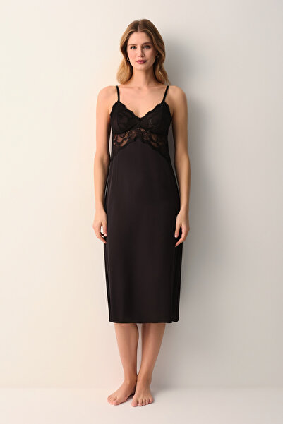 SUWEN Vivienne Lace Piece Long Nightgown