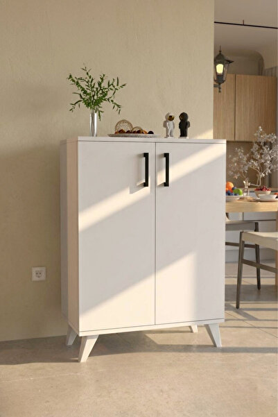 Moonlife Mobilya Olympos Çok Amaçlı 2 Kapaklı Ayakakbılık Dolabı Beyaz