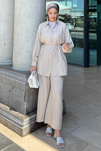 Tesettür Diyarı Set Hijab de vară Renha - Bej