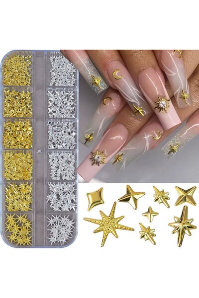 delis Декорации за нокти Marquise, RHINE06, Златно/Сребърно