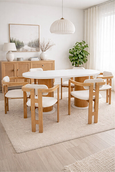 BebeK on For 6 Kişilik Bohem Masa ve 6 İskandinav Sandalye | %100 MDF %100 Ka...