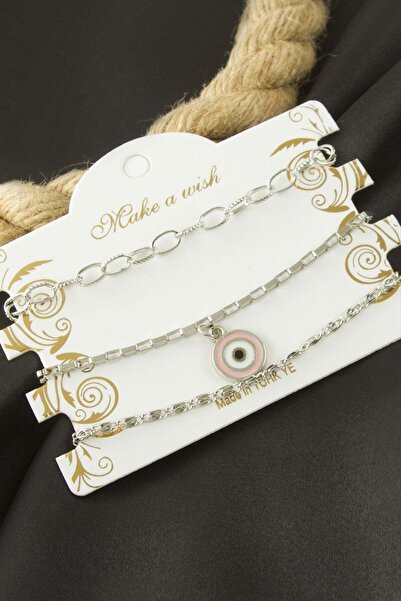 Bijuteri Net Nazar Chain Bracelet 3 Pieces