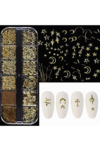 delis Декорации за нокти „Маркиз“, RHINE14, Златен