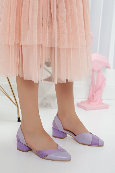 Delroshine Leslie Heeled Lilac Skin-Suede Shoes