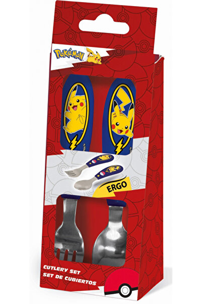 Pokemon Σετ 2 εργονομικών μαχαιροπίρουνων, πιρούνι και κουτάλι για παιδιά Pok...