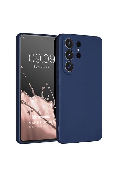 Microsonic غطاء سيليكون مطفي لهاتف سامسونج جالاكسي S26 ألترا باللون الأزرق ال...