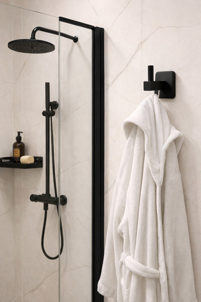 RİYA HOME EV & DEKORASYON Siyah Kare Havluluk Metal Paslanmaz