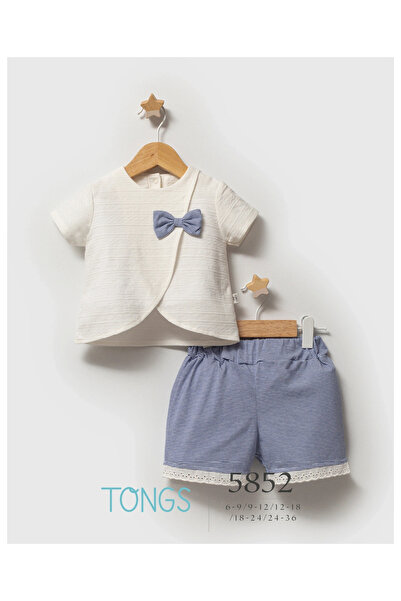 Tongs Baby طقم علوي وسفلي للفتيات الصغيرات Sailing Girl مخطط باللون الأزرق 5852