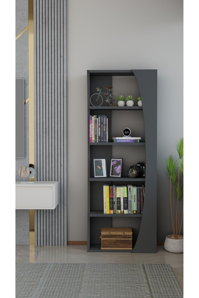 alpaevmobilya İskandinav Kavis Tasarımlı Dekoratif Kitaplık 150x50x22 cm