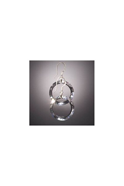 Ravisant Swarovski Crystal Silver Earrings Transparent Disc