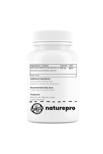 naturePRO Acid folic metilfolian 5-MTHF 400 μg 100 comprimate