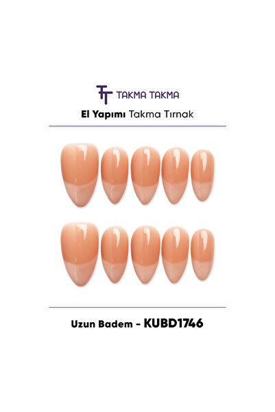 Takma Takma 10'lu KUBD1746 Uzun Badem Tekrar Kullanılabilir El Yapımı Protez ...