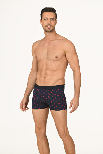NBB Men's navy blue 6-pack a Crepe pattern boxer briefs