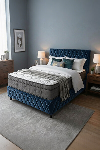 Dienni HESTİA Değiştirilebilir Kumaşlı Baklava Desenli Demonte Metal Baza+Baş...