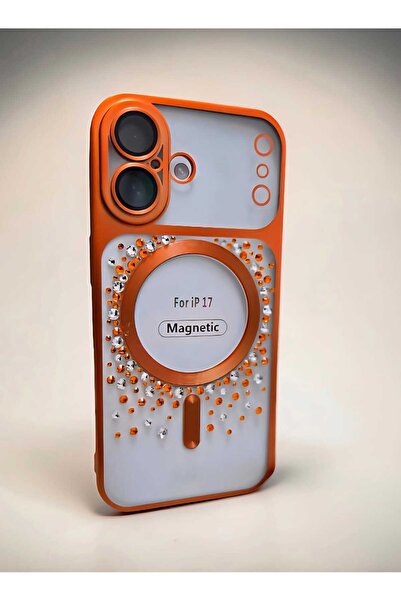 by Alexandra Vacarusi Orange Iphone 17 case with Sw Crystals and Preciosa Cry...