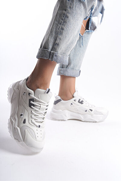 DELSOLERA Women's White Daily High Sole Stylish Lace-Up Comfortable Orthopedi...