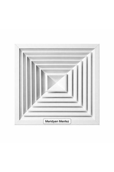 Meridyen Menfez 60x60 Beyaz Boyalı Kare Anemostad Dampersiz