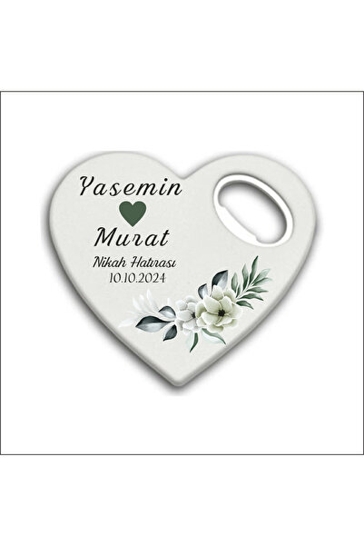LecaTTe 10 Adet Düğün Nişan Nikah Kalp Magnet Açacak