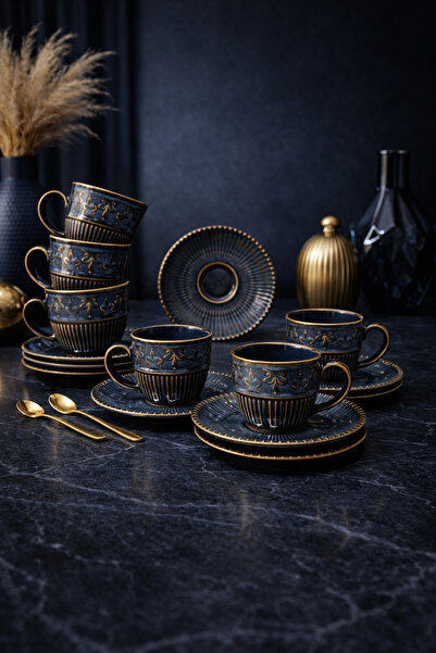 Kadı Kızı Kadıkızı 12 parça 6 kişilik Deruni Porselen Kahve Fincan Takımı