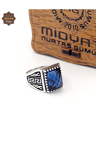 Midyat Nurtaş Gümüş Safir Taşlı Artuklu Model 925 Ayar Gümüş Çocuk Yüzüğü 201...