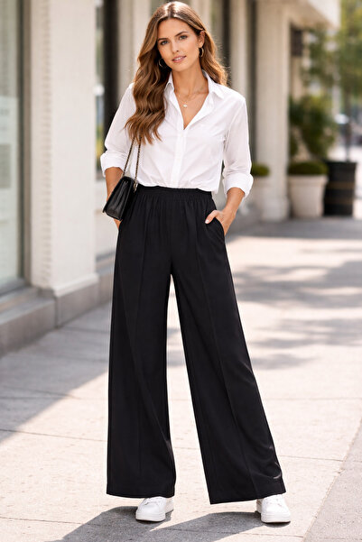 Diva Exclusive Fashion Women's Palazzo Pants High Waist Striped – Wide Leg Ov...