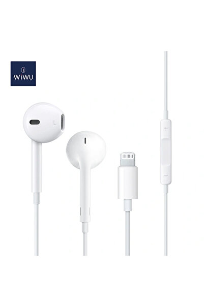 WIWU Earbuds HF Sound Plug and Play Lightning Connector - White