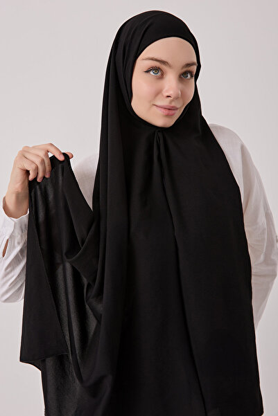 SilkTouch Black Turban Hijab Bonnet Practical Shawl