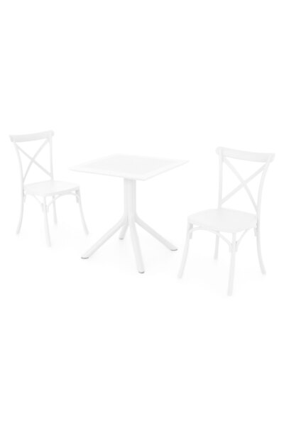 Maison Mex Set mobilier gradina/terasa 2 scaune si masa TIPPUS/SUCCOR, alb