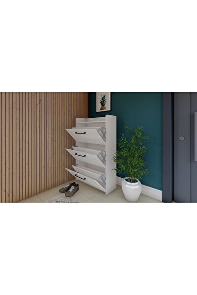 ASGO Shoeva Düşer Kapak Ayakkabılık 3 Raflı Ayakkabılık