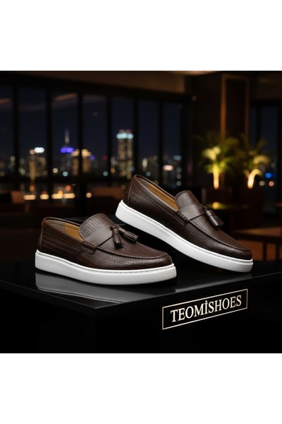 By Barretti Brown Snake P Tasseled Loafer