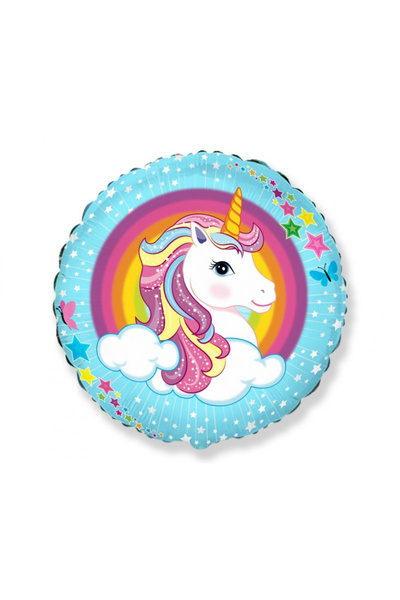 UNICORN Foil balloon, Unicorn, 45 cm, Blue