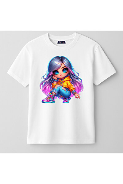 mixxi fashion تي شيرت بناتي بأكمام قصيرة من Cool Girl Cool Girl مطبوع (4-13 سنة)