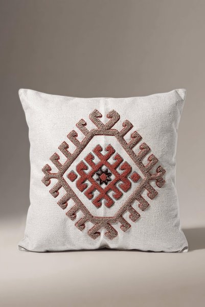 ARYADA Ethnic Embroidered K Cushion Cover Set of 4 Without Tassels