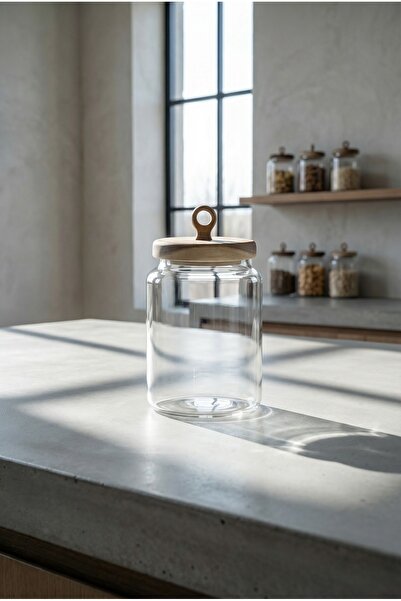 ACAR Arlina Acacia Glass Jar with Lid - 24 cm