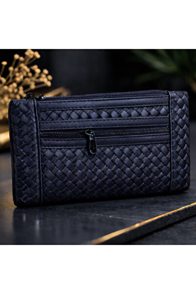 Bittox Büyük Boy Kadın Renkli Örgü Desenli El Çantası-Çok Amaçlı Makyaj Çanta...