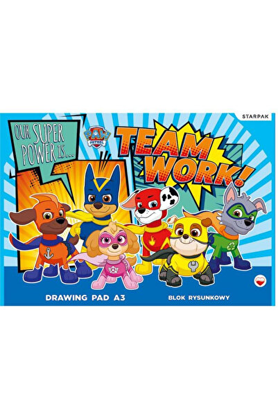 PAW PATROL A3 Team Work Drawing Pad, 20 Sheets Blue