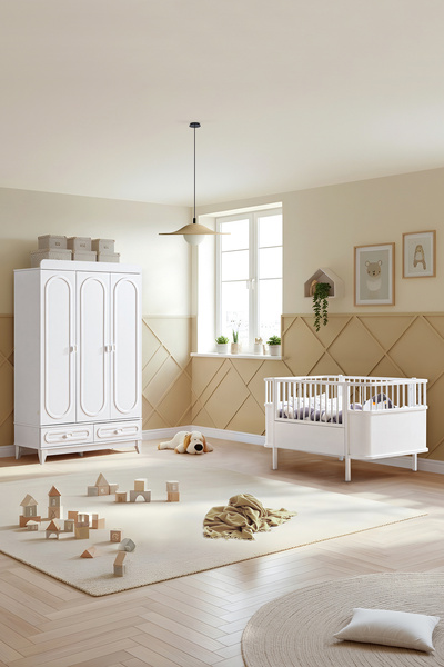 Setay Soft Çocuk Odası Takımı, Soft 3 Kapaklı Dolap, Yıldız Büyüyen Beşik - B...
