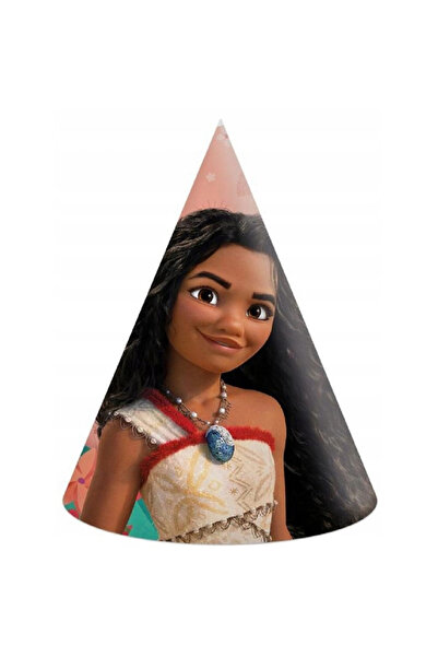 Vaiana Set de 6 pălării de petrecere, Moana 16 cm portocaliu
