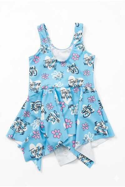 Beniizle Costum de baie pentru fete cu fustă cu modele florale