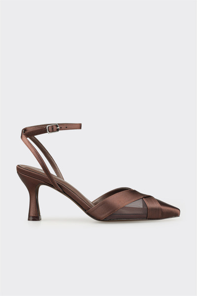 Elle Shoes Kahve Kadın Klasik Topuklu Ayakkabı