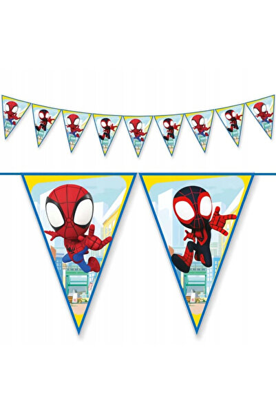 SPIDERMAN Garland with 9 flags Spidey & His Amazing Friends, 230 cm Blue