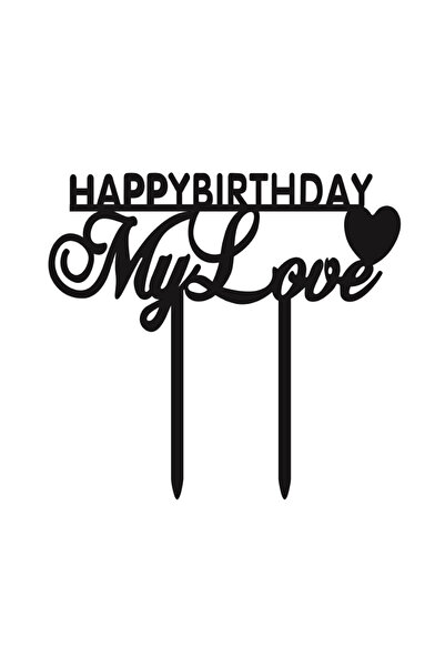 Mirific Party Black Topper, 140x130x1.5 mm, happy birthday my love