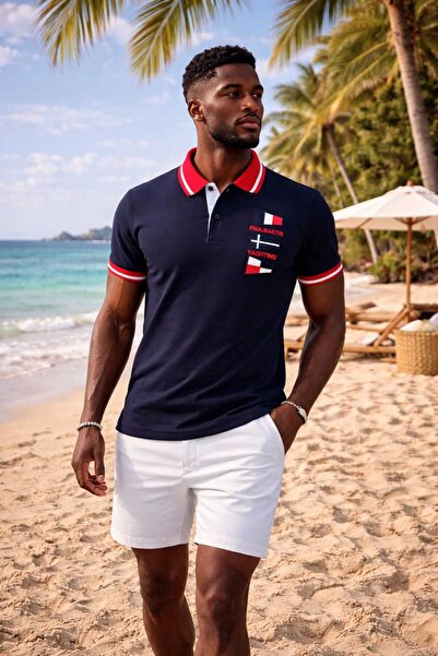 Paul Martin Canadian Paul Martin 5016R Polo Collar Marine Tshirt