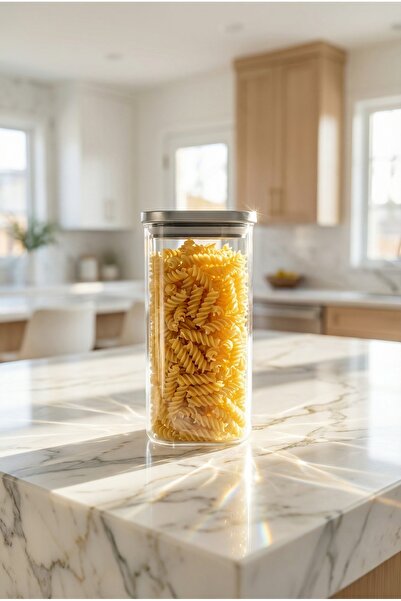 ACAR Arlina Stainless Steel Glass Jar with Lid - 20 cm