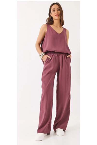 SİSTERS2HC Women's V-Neck Strappy Blouse Palazzo Pants Pcs TENCEL™ Woven Top ...